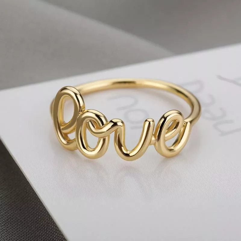 Romantic Letter Love Ring For Women Geometric Creative Finger Rings Engagemen Wedding Couple Stainless Steel Jewelry Gift Romantic Letter Love Ring For Women Geometric Creative Finger Rings Engagemen Wedding Couple Stainless Steel Jewelry Gift
